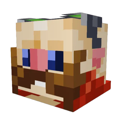 Blockhead898 Minecraft avatar head, 3D render