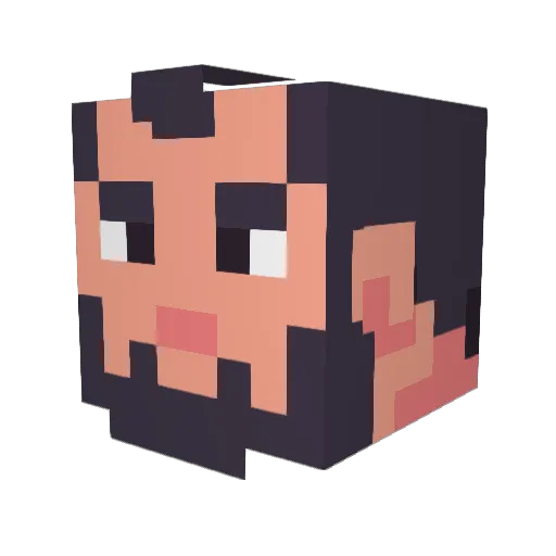 Blockheadio Minecraft avatar head, 3D render