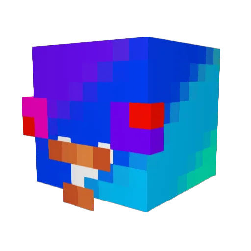 Blockhitzzz Minecraft avatar head, 3D render