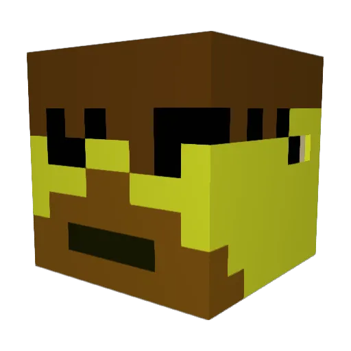 BlockishFour Minecraft avatar head, 3D render