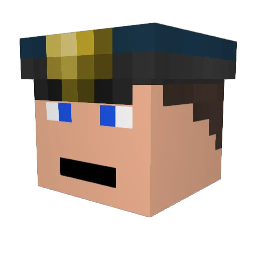 Blockman05 Minecraft avatar head, 3D render
