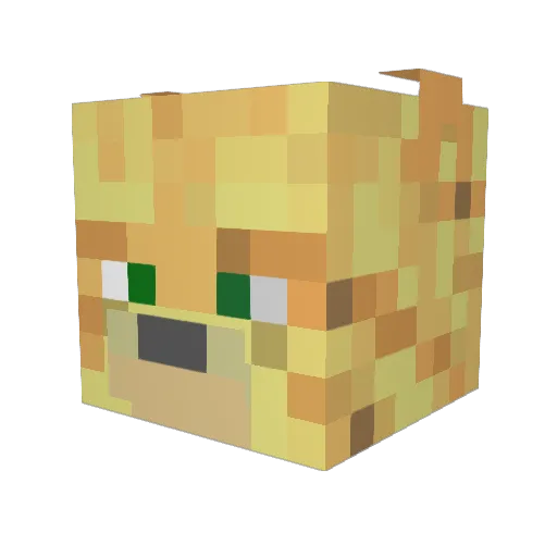 Blockmento Minecraft avatar head, 3D render