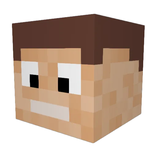 Blockotronic Minecraft avatar head, 3D render