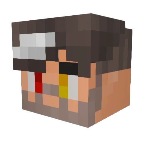 Blockrex128 Minecraft avatar head, 3D render