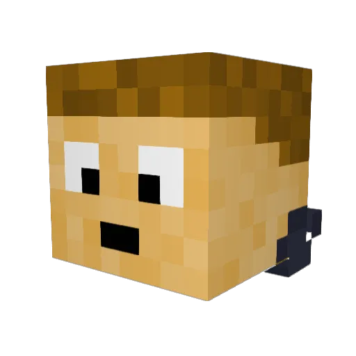 Blockteam Minecraft avatar head, 3D render