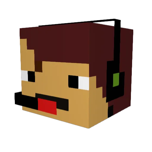 Blocktera Minecraft avatar head, 3D render
