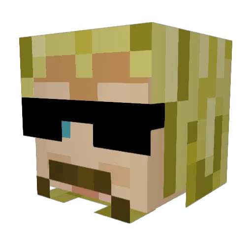 BlockyBoi18 Minecraft avatar head, 3D render