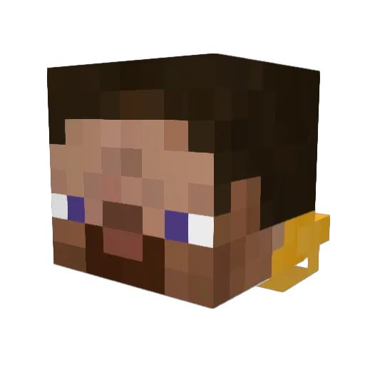 BlockyDrunky Minecraft avatar head, 3D render