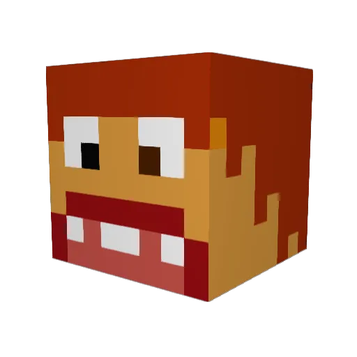 BlockyG Minecraft avatar head, 3D render