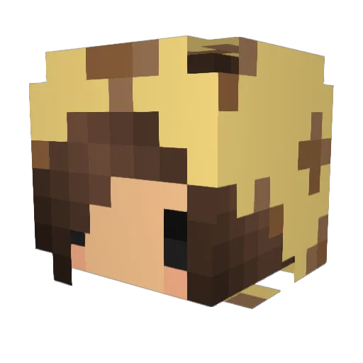 BlockyPantCrew Minecraft avatar head, 3D render