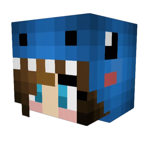 BlockyRex Minecraft avatar head, 3D render