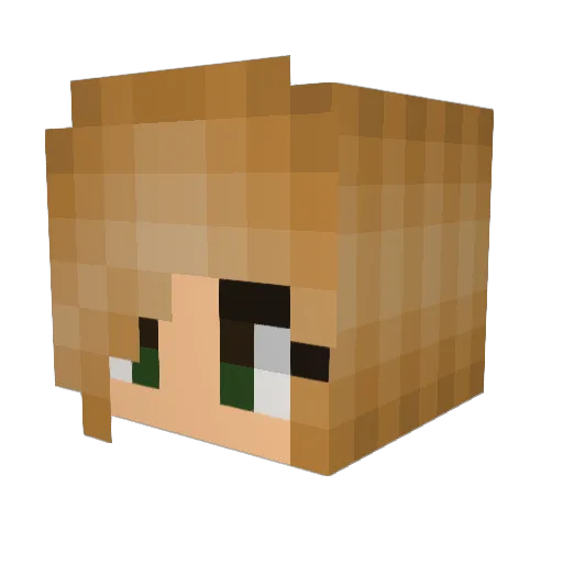 Blodie Minecraft avatar head, 3D render