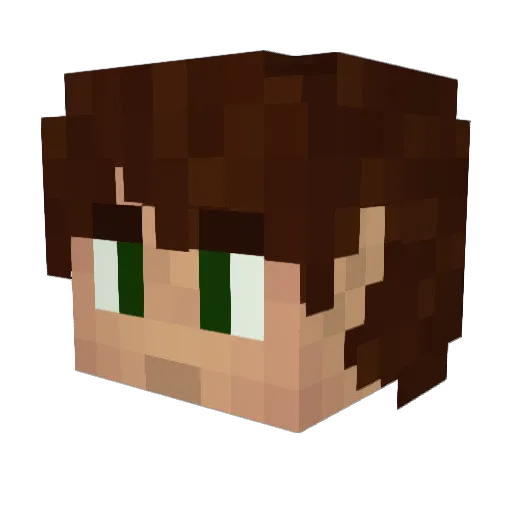 Blogum Minecraft avatar head, 3D render