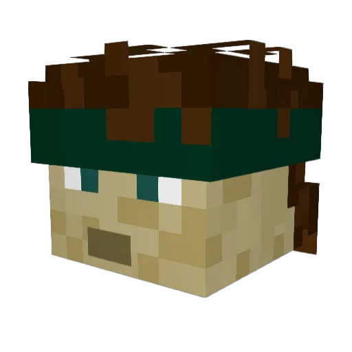 BlokeMcMan Minecraft avatar head, 3D render