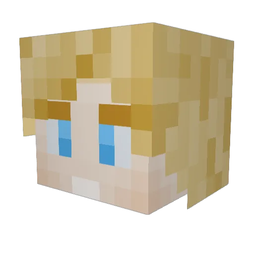 BlondeAzure Minecraft avatar head, 3D render