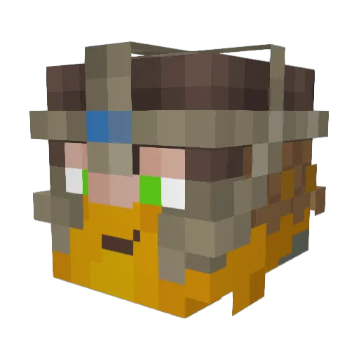 BlondeBoyGuy Minecraft avatar head, 3D render
