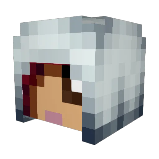 Blondedigger Minecraft avatar head, 3D render