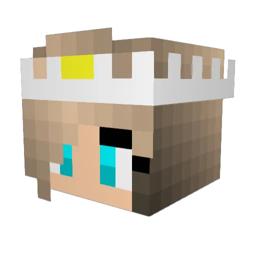 Blondienchen Minecraft avatar head, 3D render