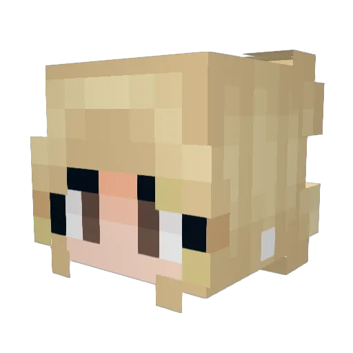 BlondishJenna Minecraft avatar head, 3D render