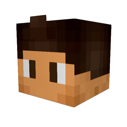 BlondyAlpha Minecraft avatar head, 3D render