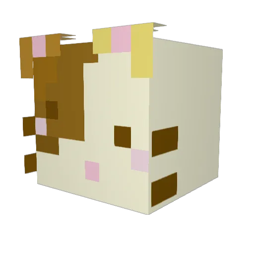 Bloo4 Minecraft avatar head, 3D render