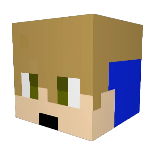 Bloobyrd Minecraft avatar head, 3D render