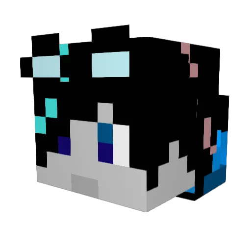 BloodMists Minecraft avatar head, 3D render