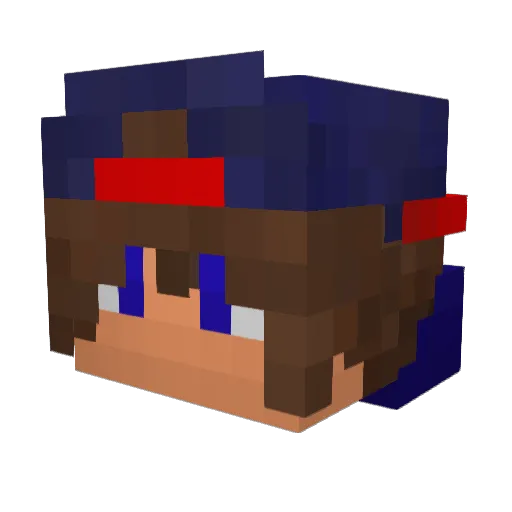 BloodWarrior21 Minecraft avatar head, 3D render