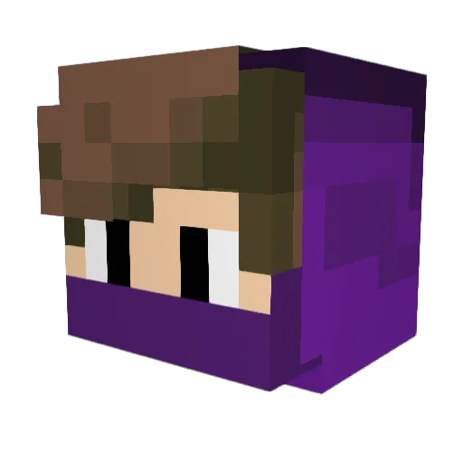 Blooders Minecraft avatar head, 3D render