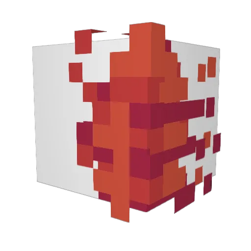 Bloodsnowman Minecraft avatar head, 3D render