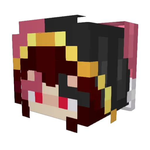 Bloodwynne Minecraft avatar head, 3D render