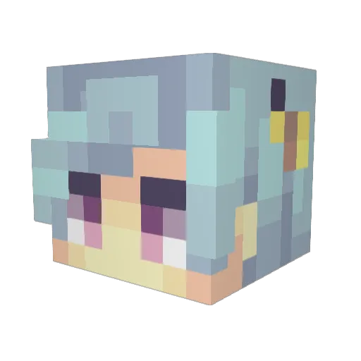 BloodyBeeuwu Minecraft avatar head, 3D render