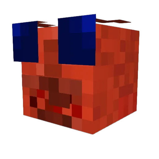 BloodyCup Minecraft avatar head, 3D render