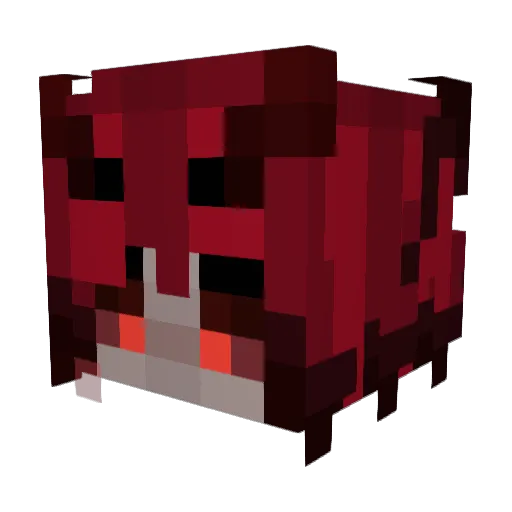 BloodyDisgusting Minecraft avatar head, 3D render