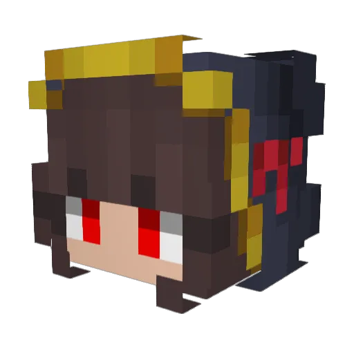 BloodyFox_ Minecraft avatar head, 3D render