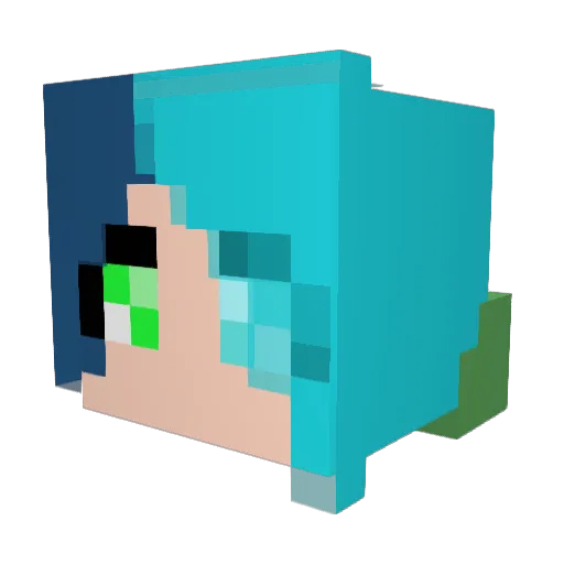 BloodyGin Minecraft avatar head, 3D render