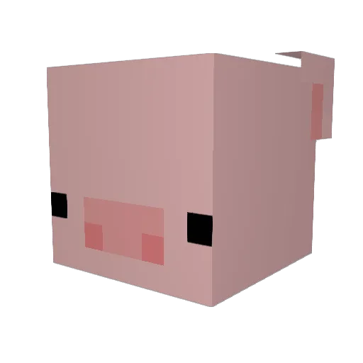 BloodyGuns Minecraft avatar head, 3D render