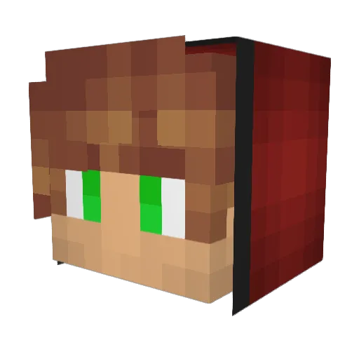 BloodyMan Minecraft avatar head, 3D render