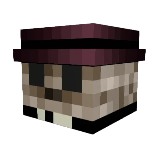BloodySaki Minecraft avatar head, 3D render