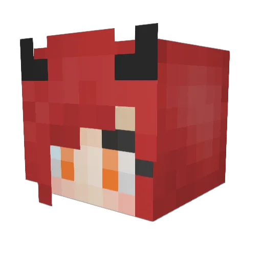 BloodySakura Minecraft avatar head, 3D render