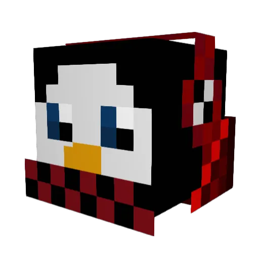BloodySookie Minecraft avatar head, 3D render