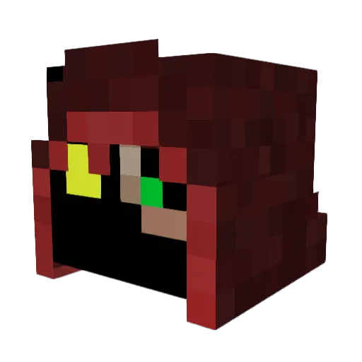 Bloody_Crow_ Minecraft avatar head, 3D render