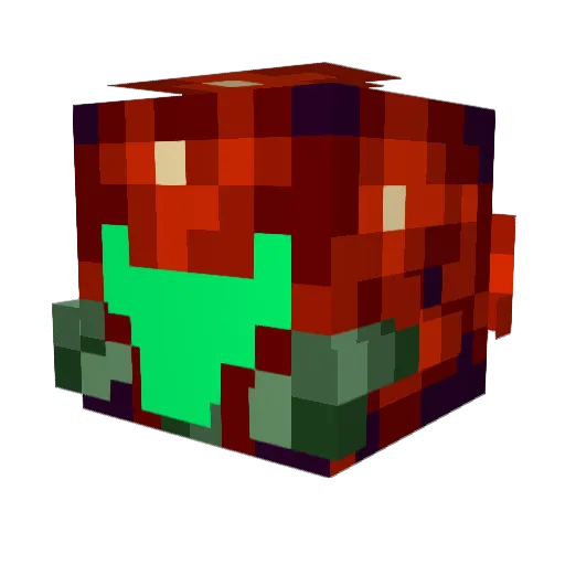 Bloodydealer Minecraft avatar head, 3D render