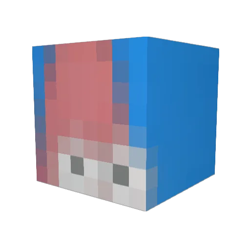 Blookusny Minecraft avatar head, 3D render