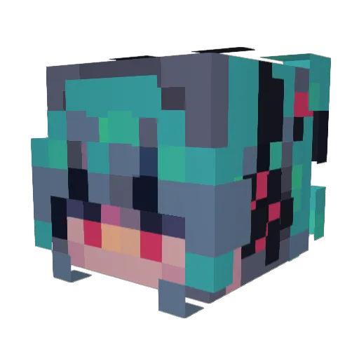 Bloom_King Minecraft avatar head, 3D render