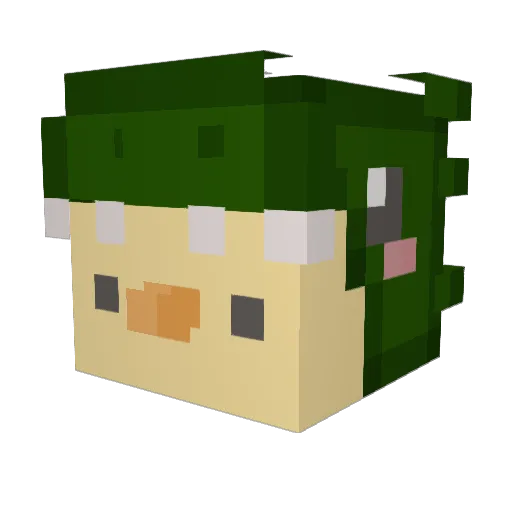 Bloop103 Minecraft avatar head, 3D render
