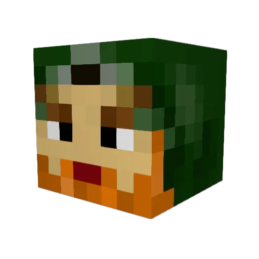 Blooper Minecraft avatar head, 3D render