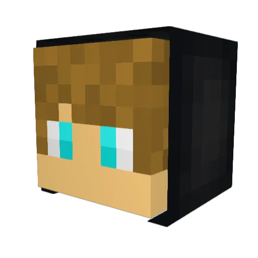BloopersBTW Minecraft avatar head, 3D render