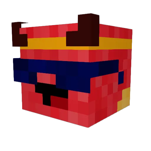 Bloopybuster Minecraft avatar head, 3D render