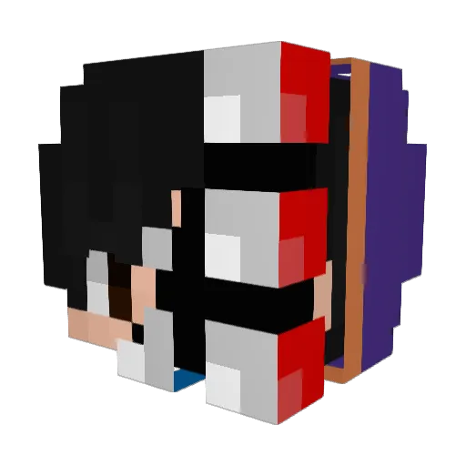 Blootys Minecraft avatar head, 3D render